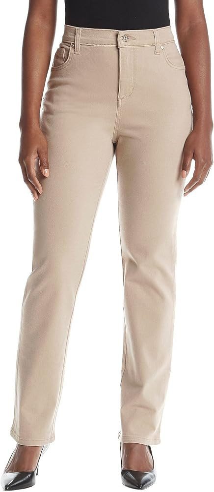 Gloria Vanderbilt womens Amanda Classic High Rise Tapered Jean, Perfect Khaki, 12 Petite Regular ... | Amazon (US)
