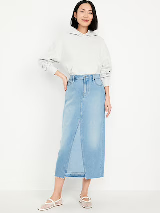 Mid-Rise Jean Maxi Skirt | Old Navy (US)