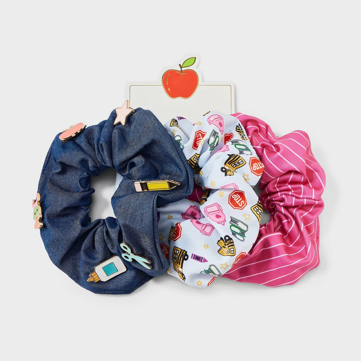Teacher Print and Denim Hair Twister Set 3pc - Multicolor | Target
