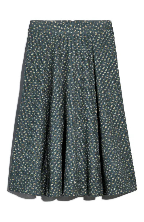 Madewell Bitsy Bouquet Cotton Voile Maxi Skirt in Architect Green at Nordstrom, Size 16W | Nordstrom