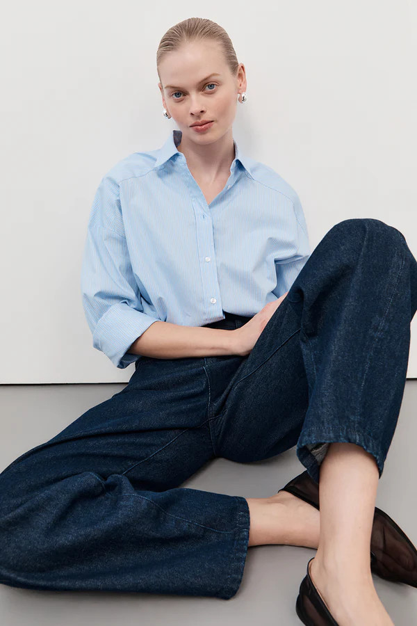 ARCHER BLUE COTTON STRIPE SHIRT | DISSH