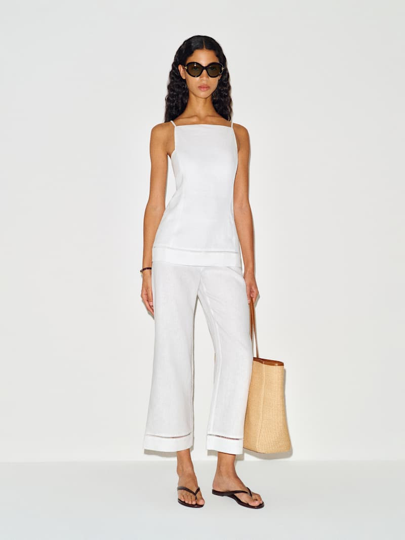 Reformation Cailea Linen Two Piece Ivory 0 | Reformation (Global)