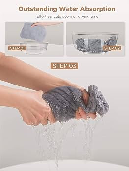 Hicober Microfiber Hair Towel, 3 Packs Hair Turbans for Wet Hair, Drying Hair Wrap Towels for Cur... | Amazon (US)