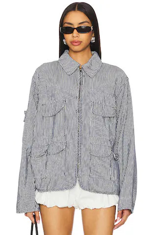 Renacida Jacket in Denim Stripe | Revolve Clothing (Global)