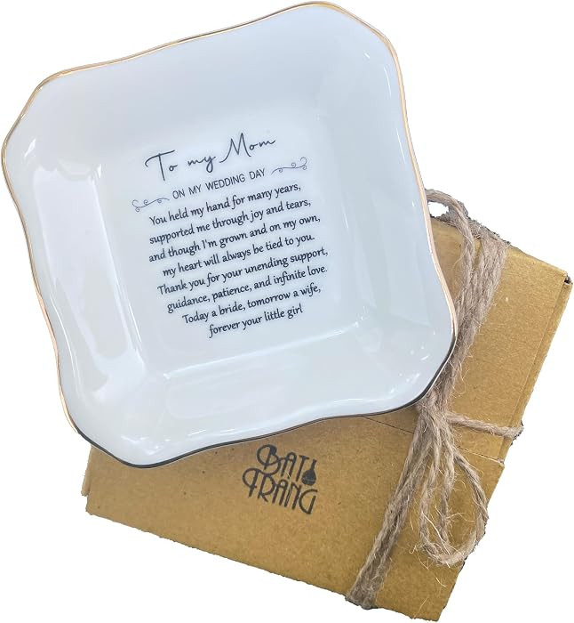 Ceramic Ring Dish, Mother of The Bride Gift for Mom from Bride Wedding Favor, Daughter Bridal Sho... | Amazon (US)
