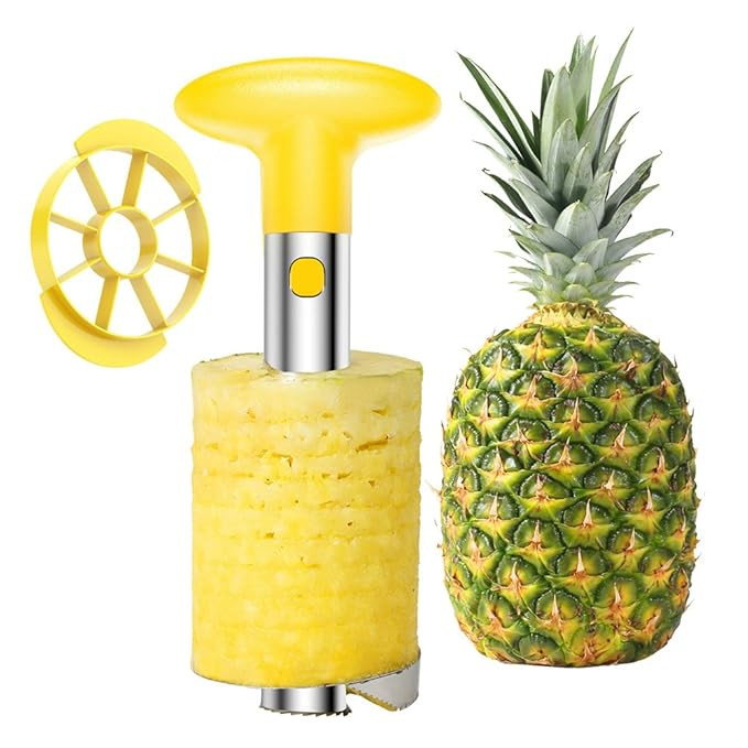 SameTech Easy Kitchen Tool Stainless Steel Fruit Pineapple Peeler Corer Slicer Cutter | Amazon (US)