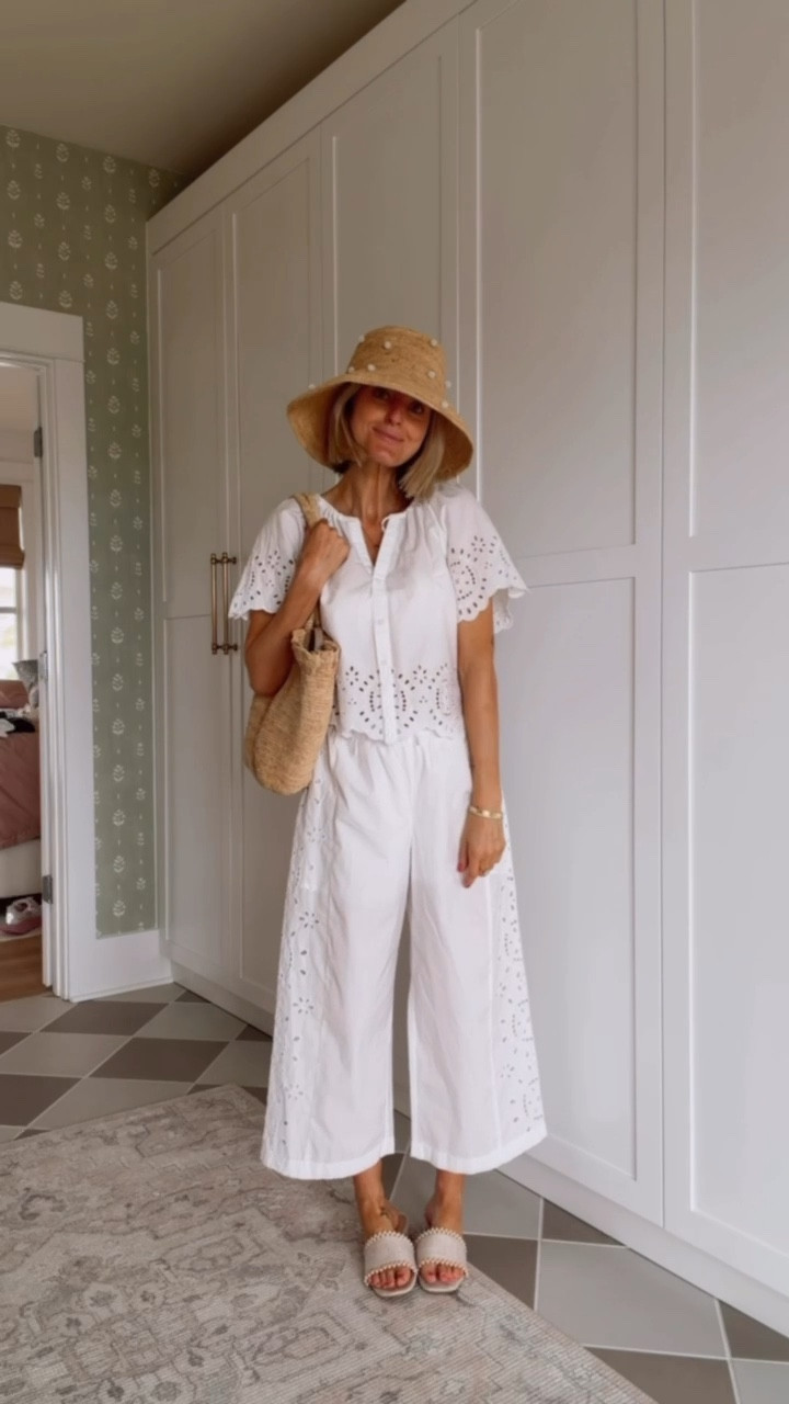How cute is this white eyelet matching set?! This is such a cute look to wear on vacation to shop around or grab a coffee! Wearing XS in top & S in pants! Set is currently on sale!

Loverly Grey, Target circle week, Target sale, matching set, bride outfit, vacation looks 

#LTKSeasonal #LTKSaleAlert