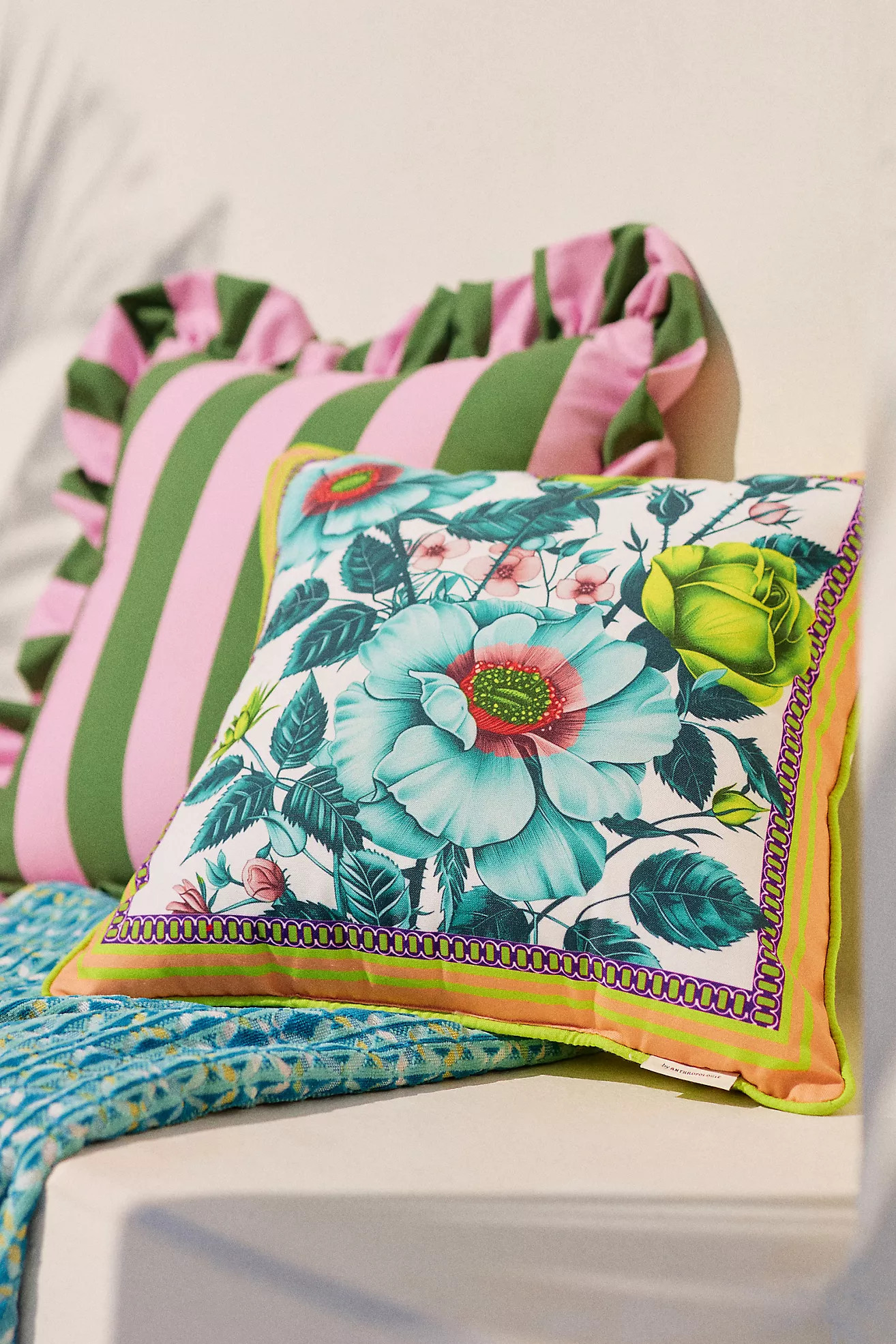 Maeve Scarf Printed Floral Indoor/Outdoor Pillows | Anthropologie (US)