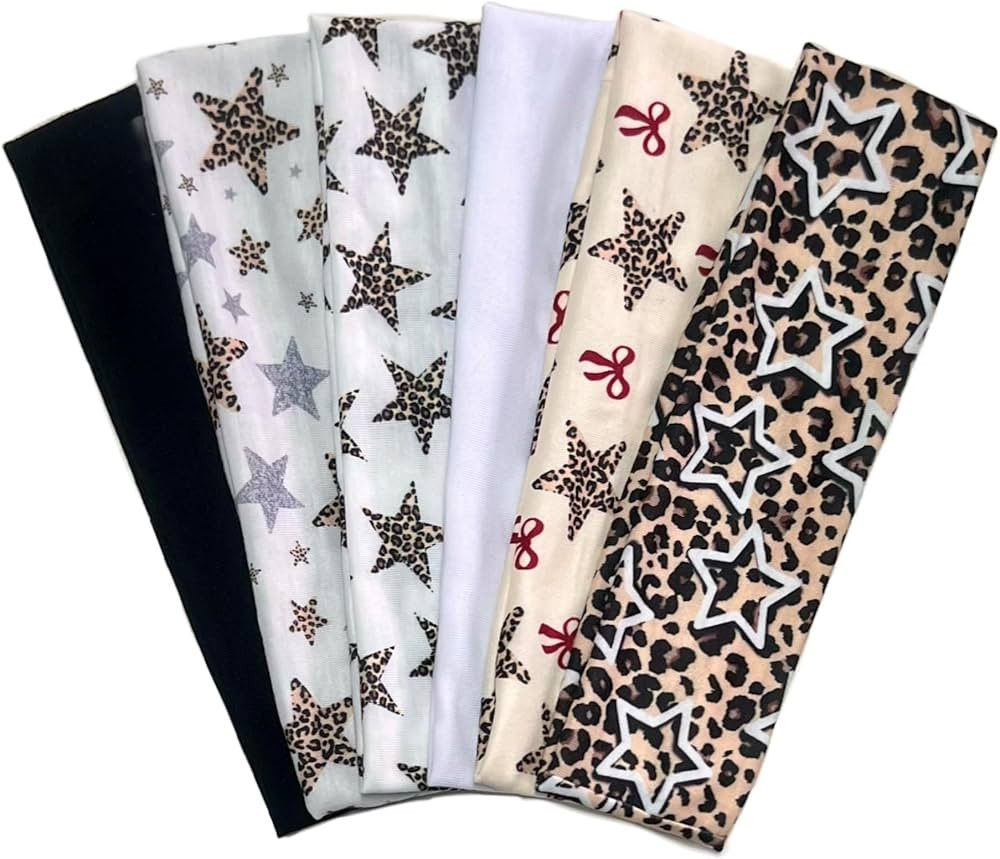 TERSE Leopard Headbands for Women Y2K Accessories: Trendy Women Head Bands with Cute Bow Star Che... | Amazon (US)
