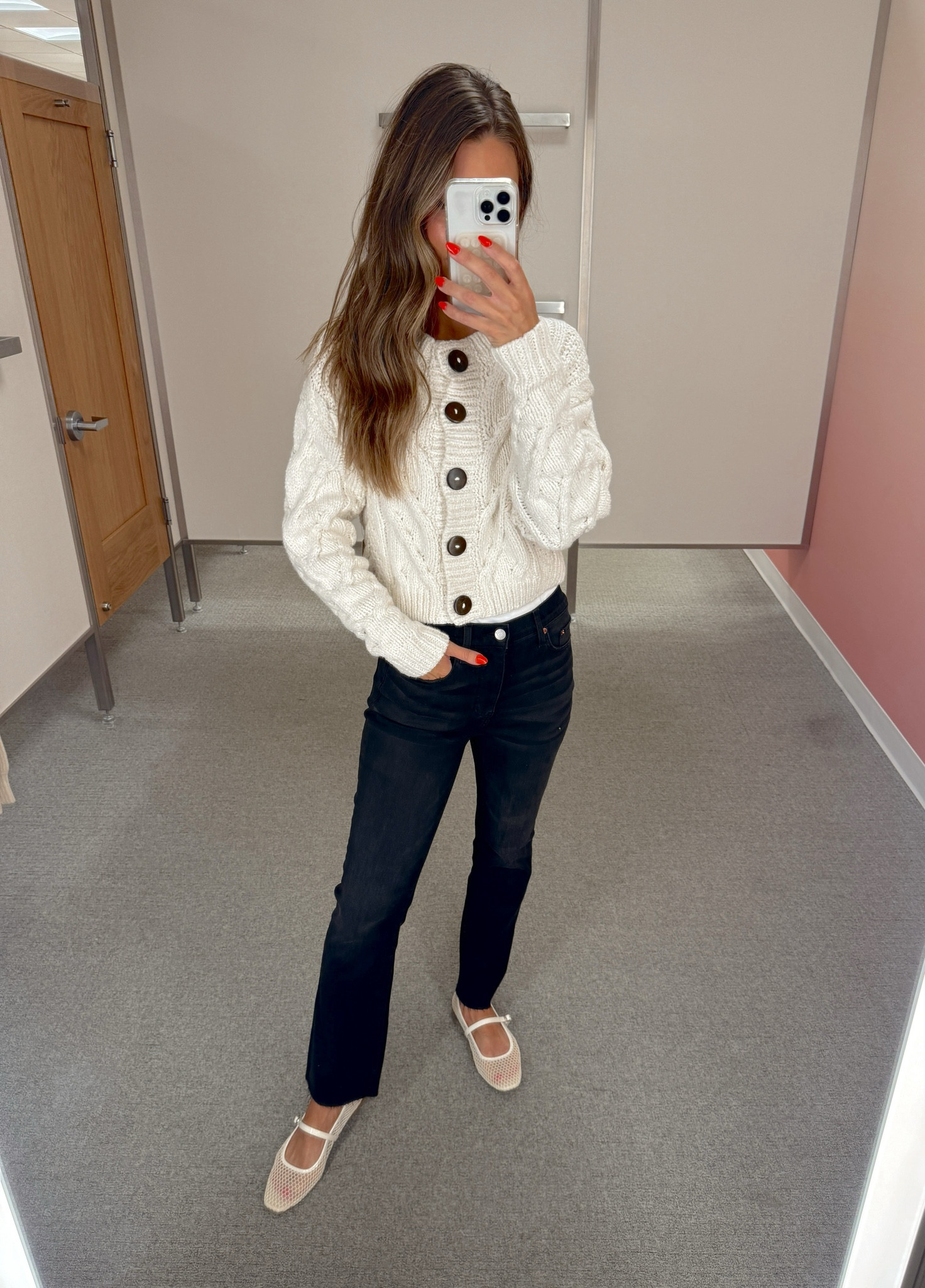 Free people cropped sweater, pistola jeans, mesh Mary Jane flats 

#LTKStyleTip #LTKShoeCrush #LTKxNSale