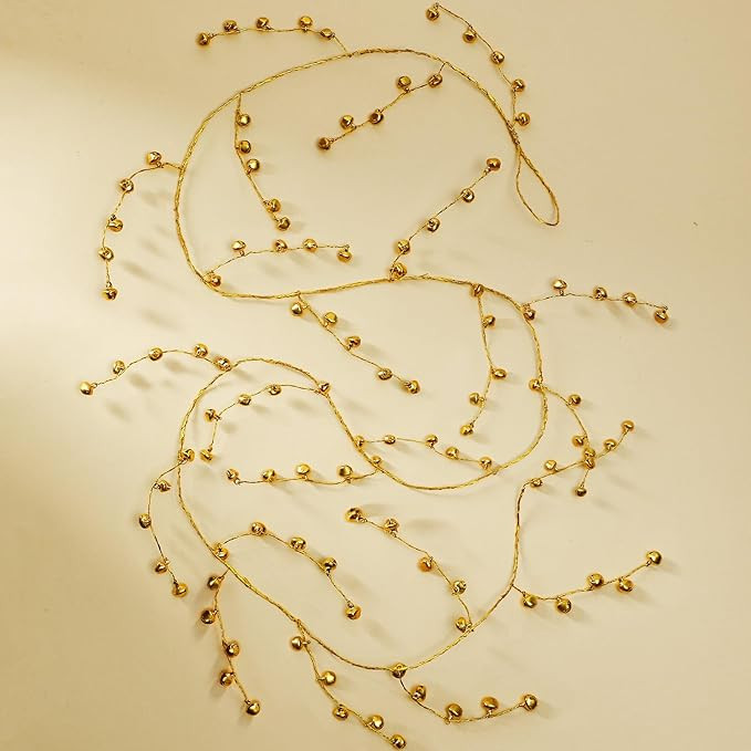Sosation 78 Inch Christmas Jingle Bell Garland Gold Metal Vintage Hanging Jingle Bell Garland Han... | Amazon (US)
