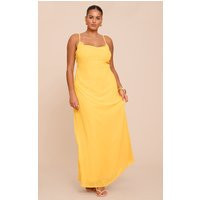 Plus Yellow Chiffon Strappy Maxi Dress | PrettyLittleThing US