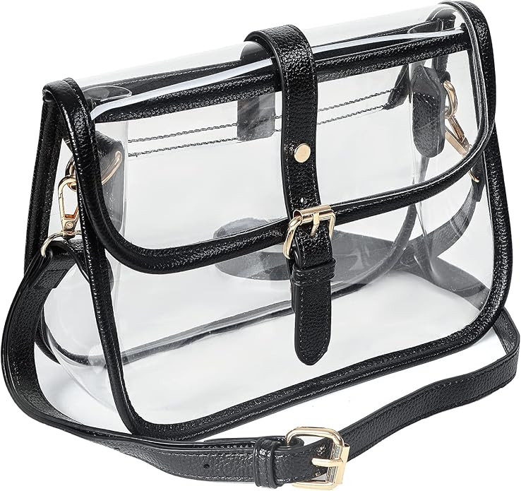 Y&R Direct Clear Saddle Crossbody Bag Gift for Women Clear Purses for Stadium Concert Gameday Mag... | Amazon (US)