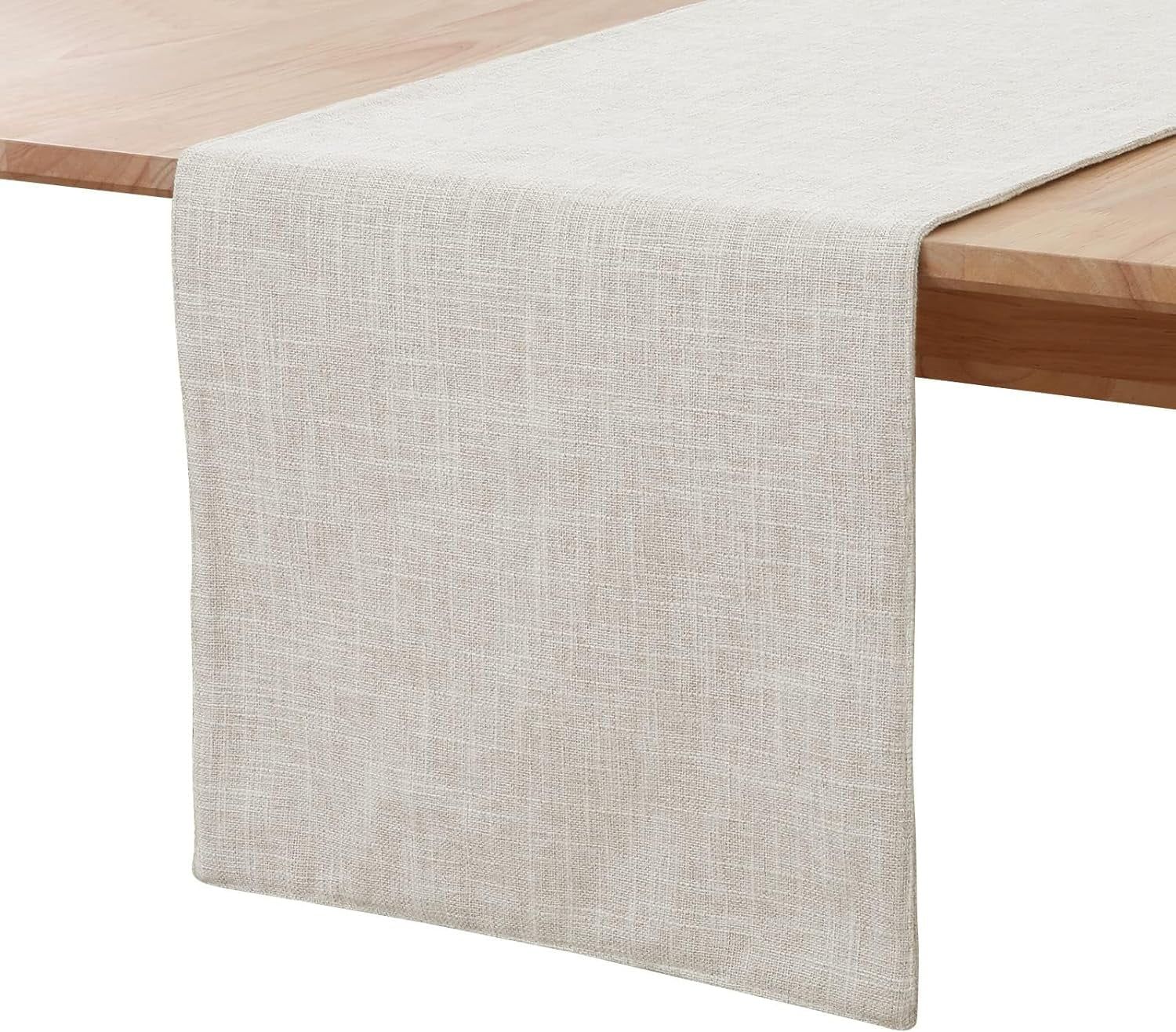 Farmhouse Dining Table Runner - Neutral Beige Cloth Table Runner for Home Décor and Dining, Cott... | Walmart (US)