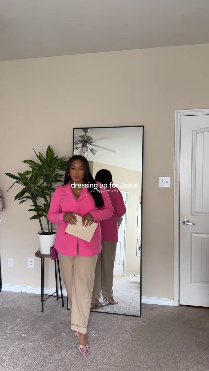 Comment “PINK” for all the outfit details. Church fit featuring @kayali 💅🏽💎🩷 alright Bible study notes below.

SOME notes I took from Bible study-read your Bible to take down your own lol)	

Philippians 4:13
1.	Facing Daily Challenges:
	•	When you encounter difficult situations at work, home, or in relationships, remember that your strength comes from Christ. Pray for His guidance and support.
	•	Example: Dealing with a challenging project at work. Trust in Christ for wisdom and strength to complete it effectively.
	2.	Overcoming Personal Struggles:
	•	Whether it’s dealing with anxiety, illness, or personal loss, Christ’s strength can help you persevere.
	•	Example: Battling feelings of inadequacy. Meditate on this verse, affirming that Christ empowers you.
	3.	Pursuing God-given Goals:
	•	Use this verse as motivation to pursue the dreams and goals God has placed in your heart, knowing He equips you for the journey.
	•	Example: Feeling called to start a new ministry or project. Believe that with Christ’s help, you can achieve it.
	4.	Finding Contentment:
	•	In a society that often pushes for more, find contentment in what God has provided. Reflect on His blessings and provision.
	•	Example: Instead of being discontent with material possessions, focus on spiritual growth and the richness of a relationship with Christ.
	—

#faithbased #modestfashion #dallasinfluencer

#LTKFindsUnder50 #LTKMidsize #LTKStyleTip