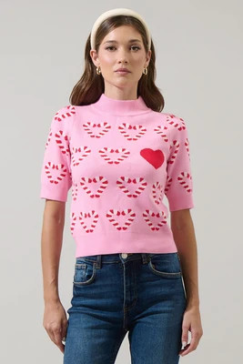 Candy Cane Short Sleeve Sweater | Sugarlips