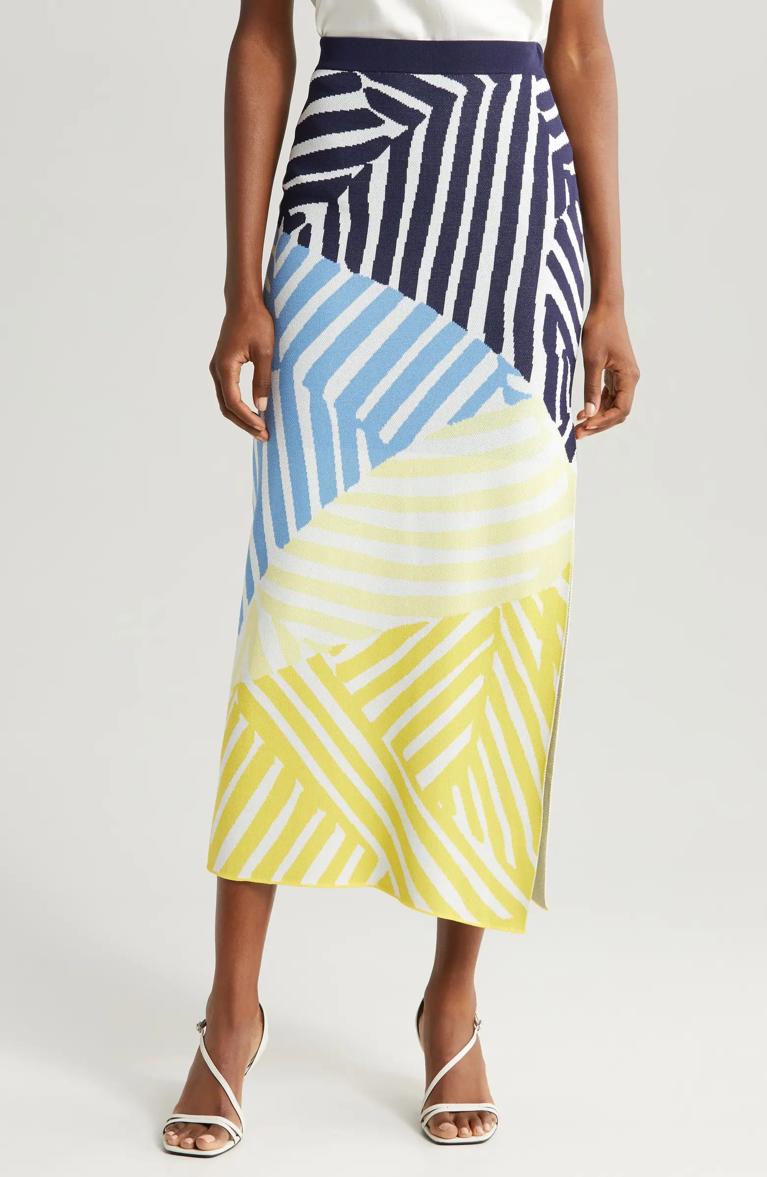 STAUD Giovanni Colorblock Stripe Maxi Sweater Skirt | Nordstrom | Nordstrom