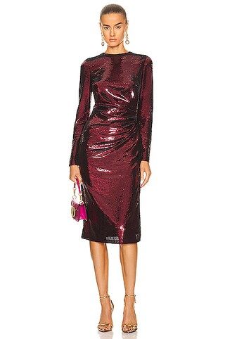 Burberry Aurora Dress in Burgundy | FWRD 