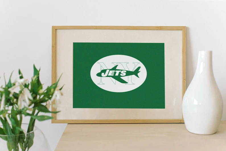 New York Jets Custom Logo Print | New York Jets Vintage Logo Art | New York Jets Wall Art | Etsy (US)