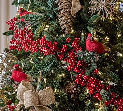 Lit Red Berry Garland | Pottery Barn (US)