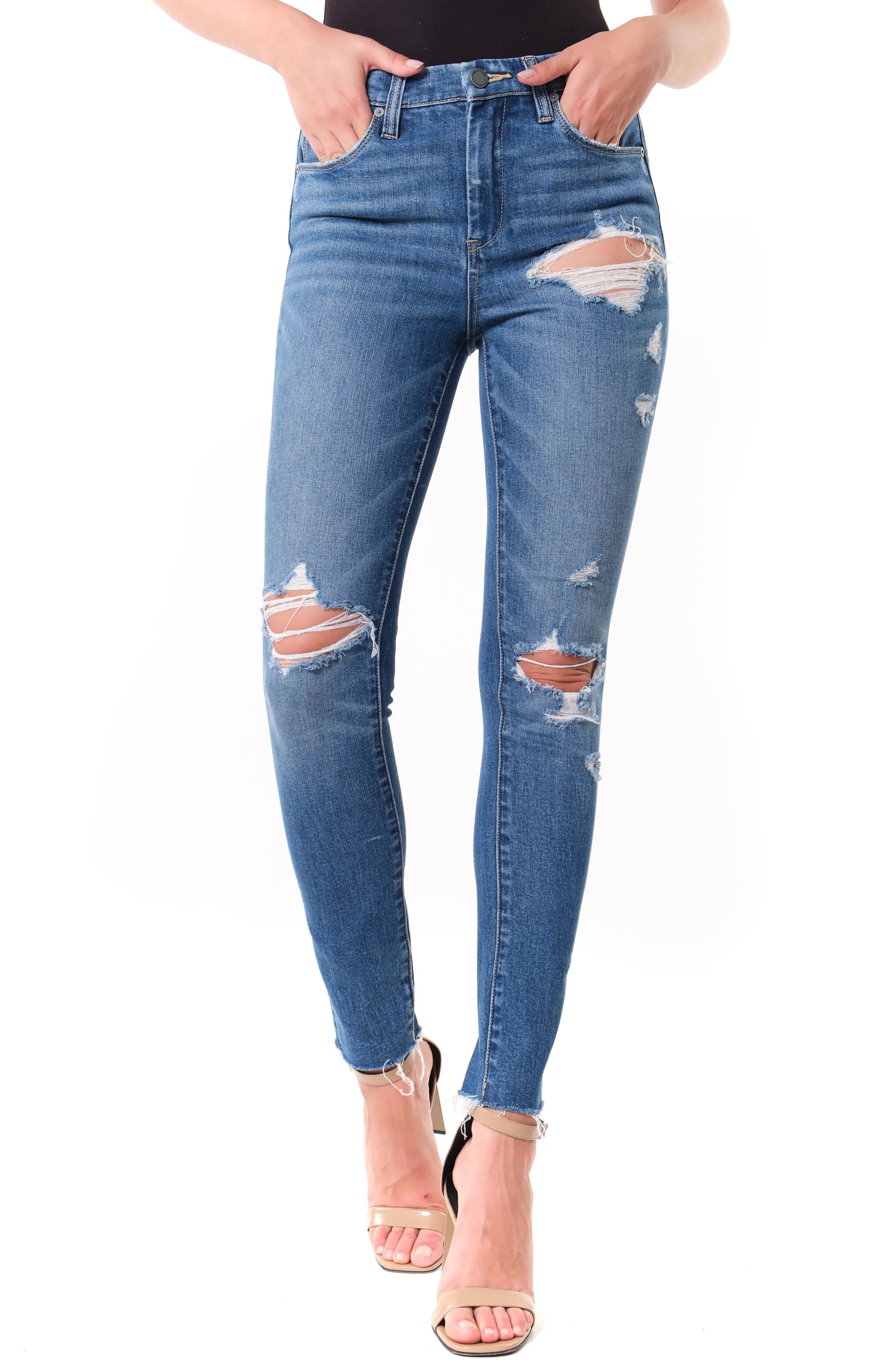 Women's Blanknyc The Great Jones Ripped Ankle Skinny Jeans, Size 31 - Blue | Nordstrom
