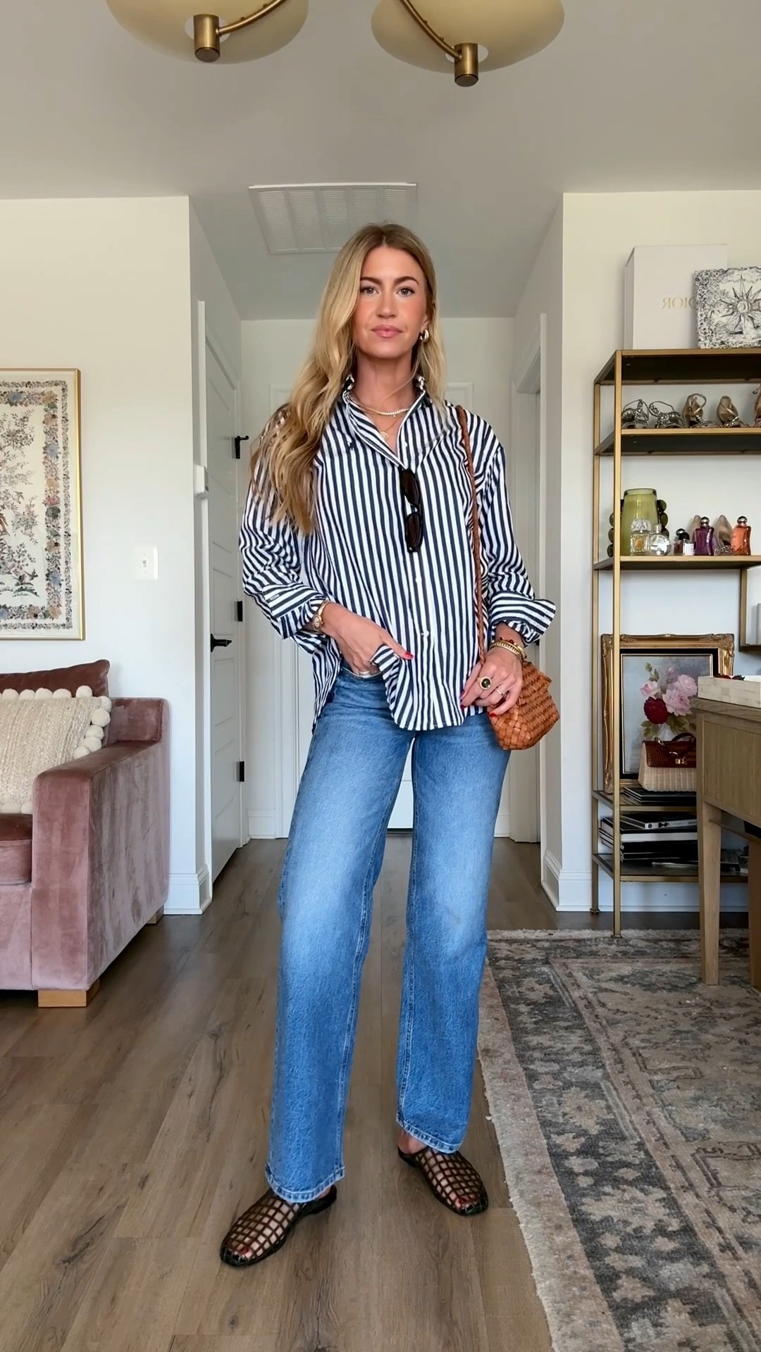 Striped top: restocked, runs slightly
Oversized, wearing S

Jeans: incredible fit, run TTS wearing 26

Green cages jellies: ON SALE, TTS

#LTKgrwm #LTKootd #LTKdayinmylife