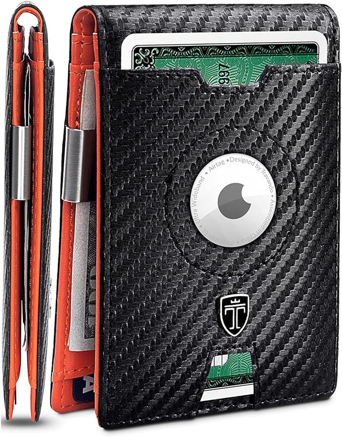 TRAVANDO AirTag* Wallet Mens Wallet with Money Clip Air Tag Wallet Card Holder RFID Blocking Bifo... | Amazon (US)