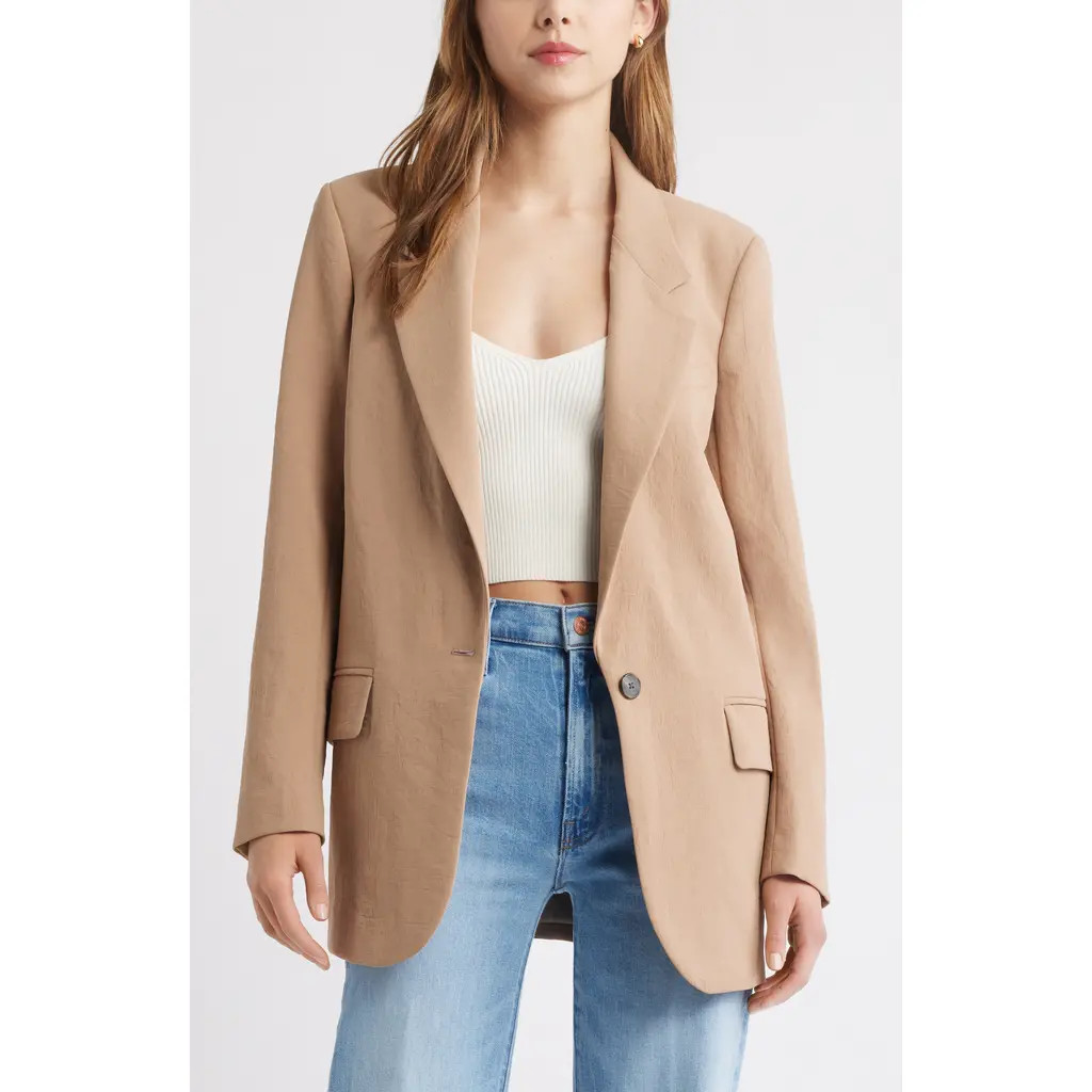 Open Edit The Curator Blazer in Tan Portabella at Nordstrom, Size Xx-Small | Nordstrom
