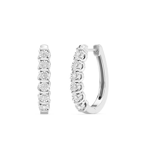 Gilded Lab Diamond Hinge Hoop Earrings in Sterling Silver | 1/10 ct | Amazon (US)