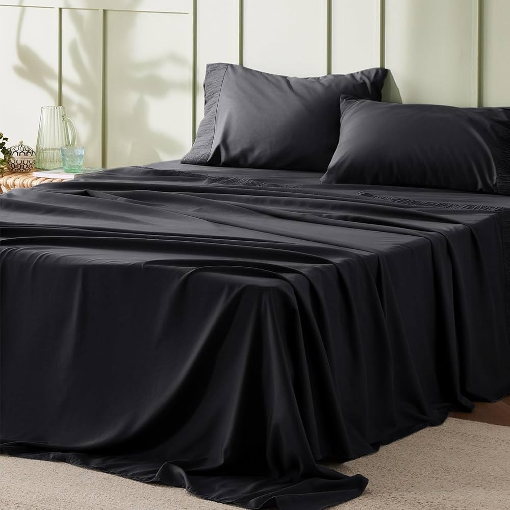 Bedsure Queen Sheet Set - 4 Pieces Soft Queen Size Sheets - Breathable & Cooling - Hotel Luxury -... | Amazon (US)