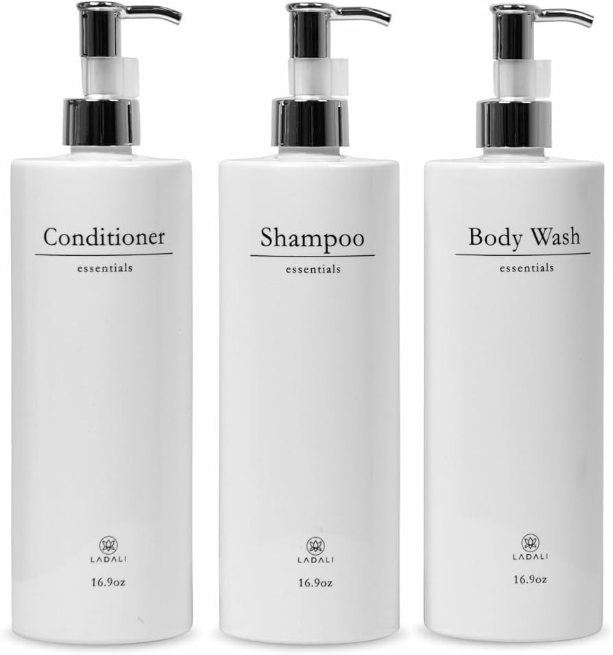 Shampoo and Conditioner Dispenser, 16.9oz, Set of 3 Luxury Refillable Bottles with Permanent Styl... | Amazon (US)