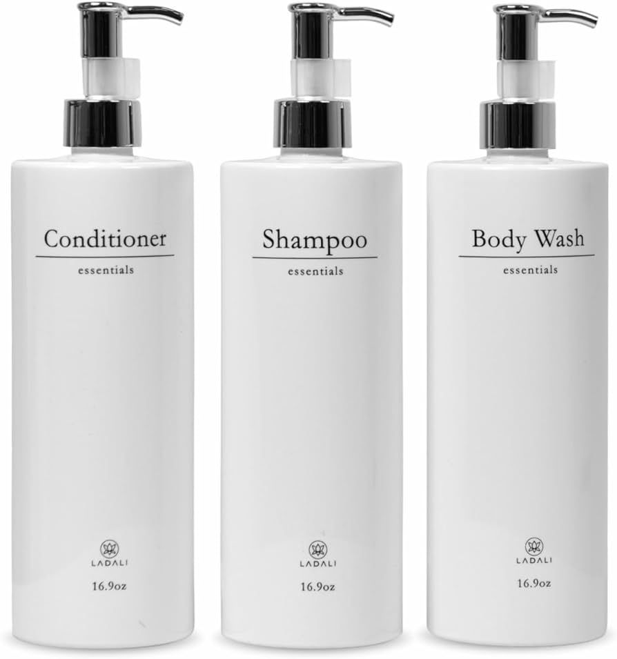 Shampoo and Conditioner Dispenser, 16.9oz, Set of 3 Luxury Refillable Bottles with Permanent Styl... | Amazon (US)