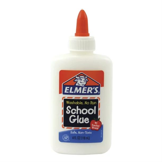 Elmer's Washable No Run School Glue, 4 Ounces, White and Dries Clear - Walmart.com | Walmart (US)