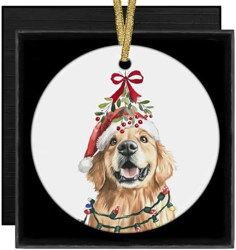 Funny Golden Retriever Dog Xmas Ceramic Christmas Tree Ornaments Decor Gifts for Women Kids Men, ... | Amazon (US)