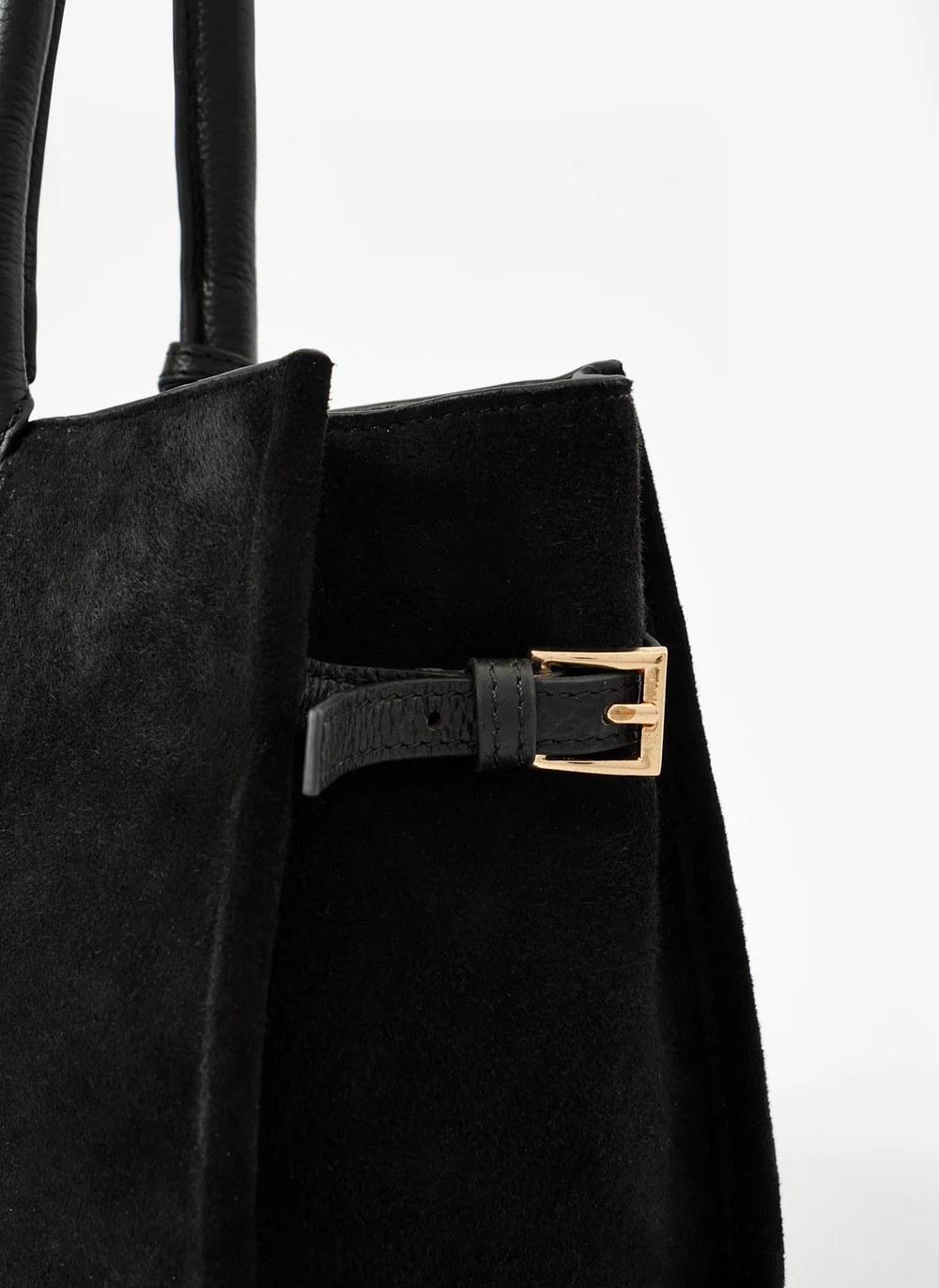 Zita Black Suede Shoulder Bag | Mint Velvet
