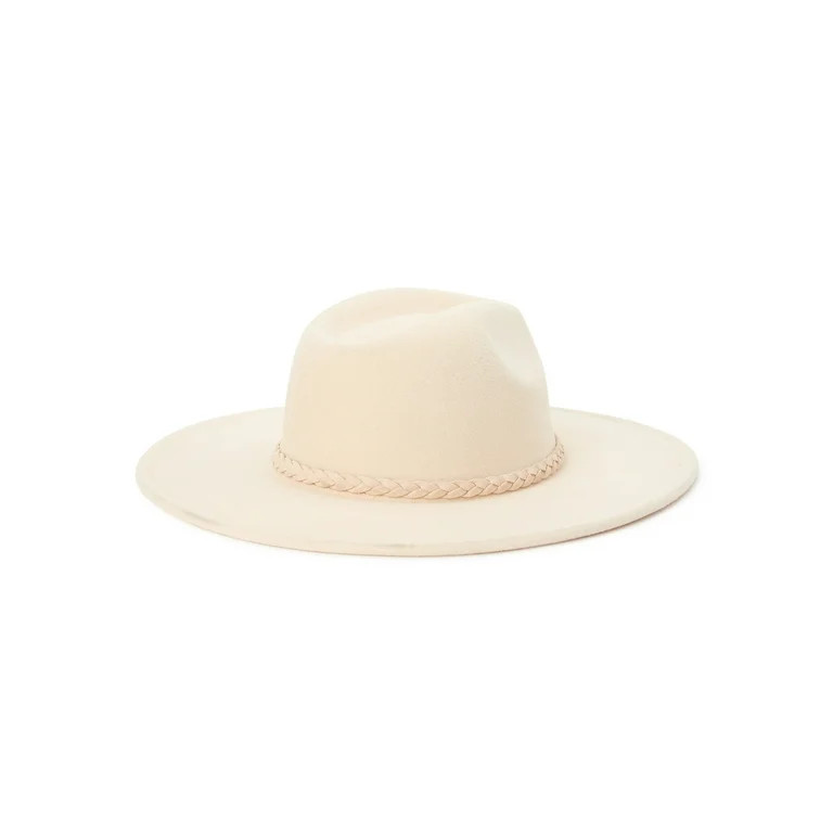 Time and Tru Adult Women's 2-Band Ivory Fedora - Walmart.com | Walmart (US)