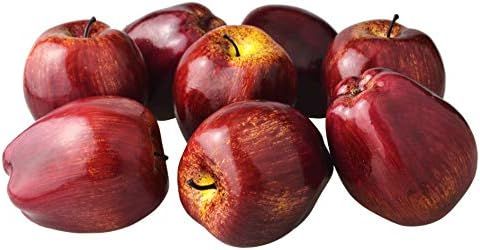 JEDFORE Fake Dark Red Apple Simulation Artificial Lifelike Plastic Red Delicious Apples Set Fake ... | Amazon (US)