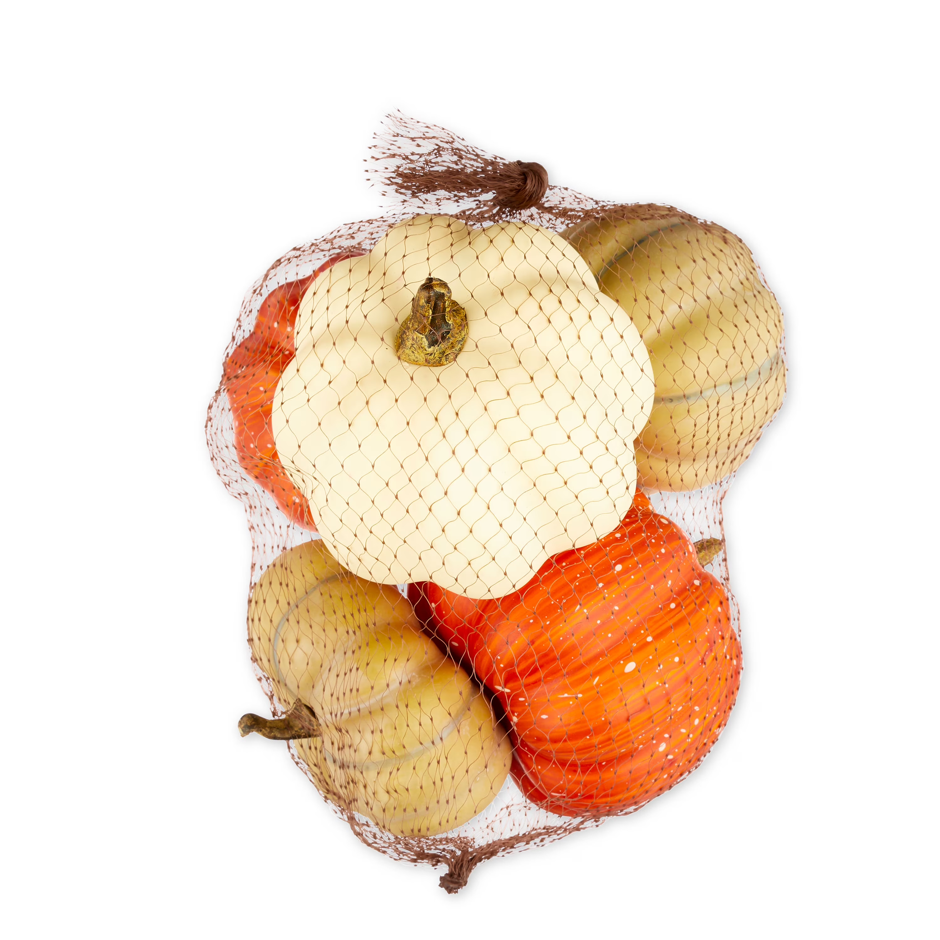 Harvest 5CT Cream/Green/Orange Pumpkin Bag, Table Decoration, Way to Celebrate | Walmart (US)