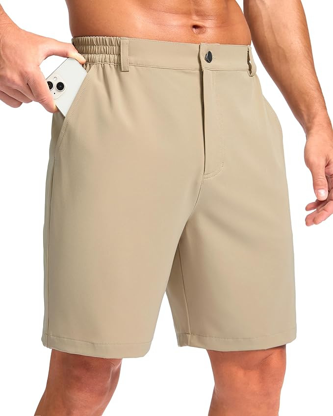 Pudolla Men's Casual Shorts 7"/9"/5" Lightweight Golf Shorts with 3 Pockets Stretch Quick Dry Com... | Amazon (US)
