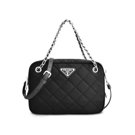 New Prada Black Tessuto Nylon Quilted Triangle Logo Crossbody Bag 1BH910 | Walmart (US)