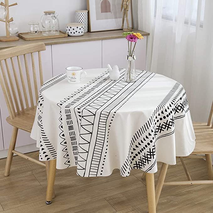 Amazon.com: Cotton Linen Table Cloths Heavy Fabric Boho Table Cover Table Top Tablecloth for Farm... | Amazon (US)