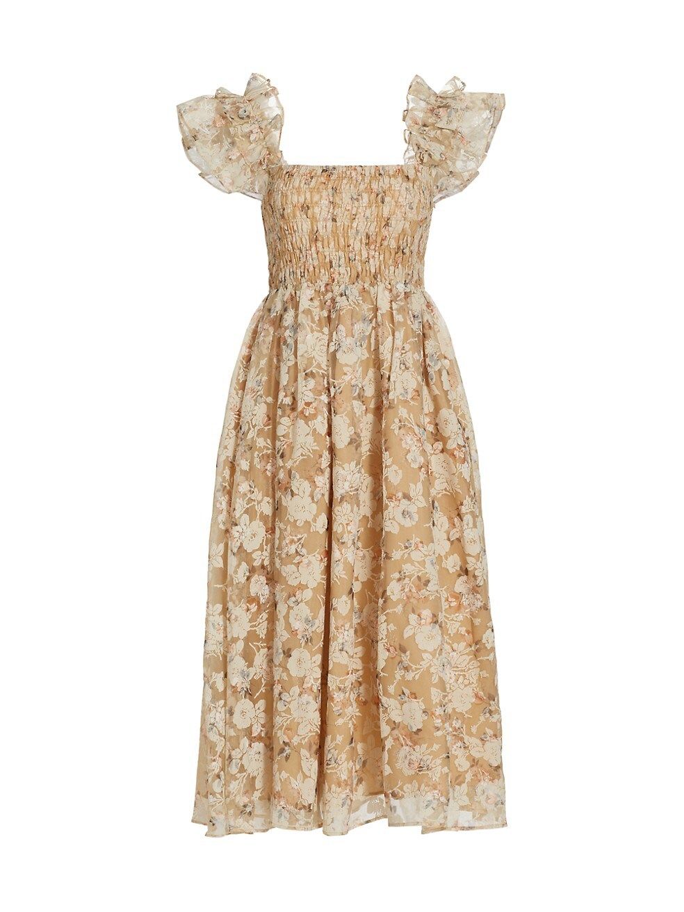 Chaumont Smocked Floral Midi-Dress | Saks Fifth Avenue