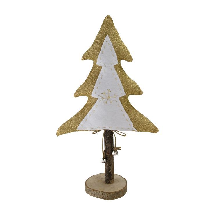 Northlight 16” White and Gold Christmas Tree With Bells Tabletop Decor | Target