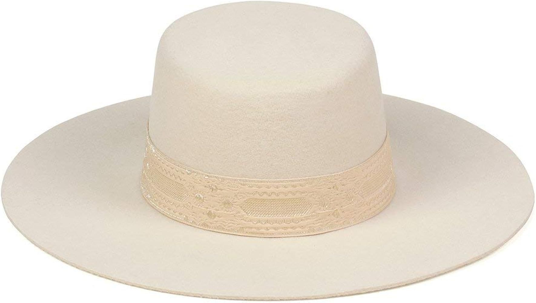 Lack of Color Women's The Sierra Gold Wide-Brimmed Wool Boater Hat | Amazon (US)