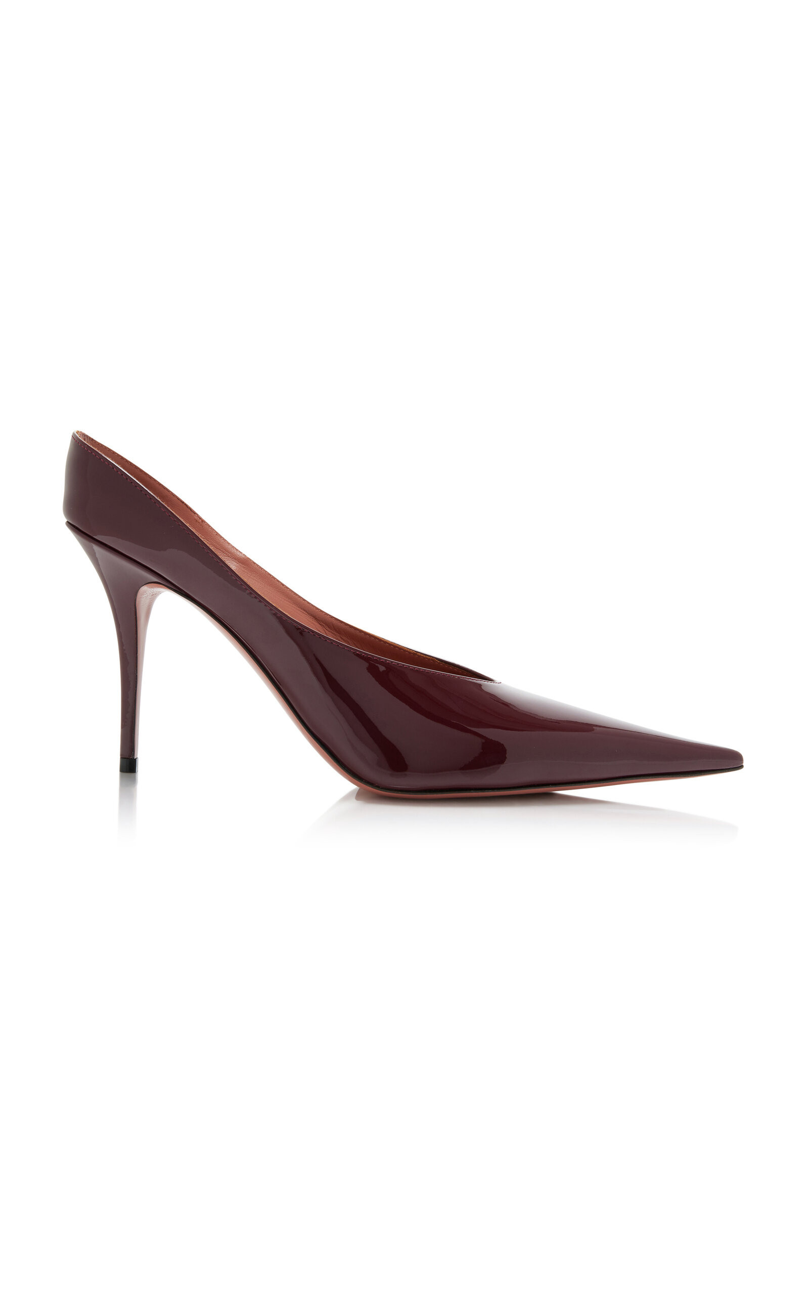 Amina Muaddi - Anok Patent Leather Mules - Burgundy - IT 38.5 - Moda Operandi | Moda Operandi (Global)