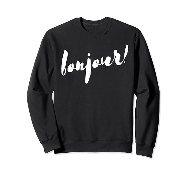 Bonjour Graphic Top Paris French Cute Stylish France Travel Sweatshirt | Amazon (US)