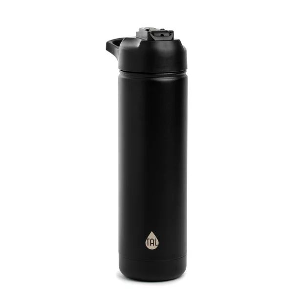TAL Ranger 26 oz Black Solid Print Stainless Steel Water Bottle with Straw and Flip-Top Lid - Wal... | Walmart (US)