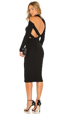 LNA X REVOLVE Auto Lux Midi Dress in Black from Revolve.com | Revolve Clothing (Global)