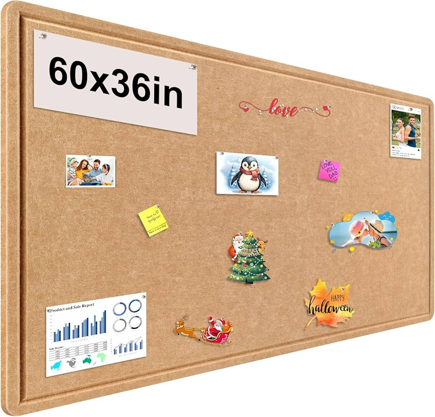 Large Bulletin Board, Foldable 60x36 Inches Cork Board Alternative, Large Felt Board Decorative P... | Amazon (US)