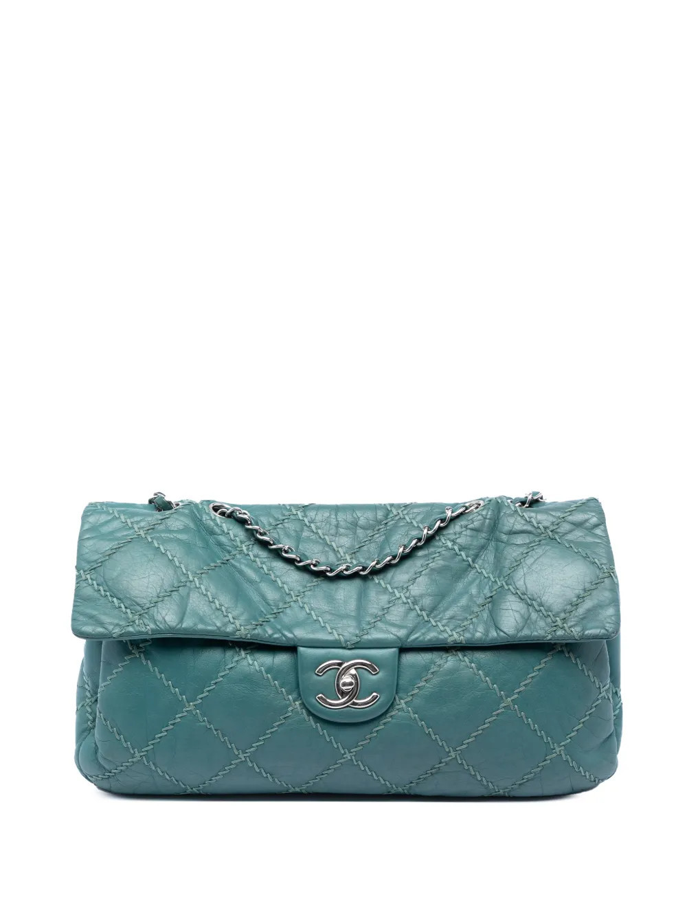 CHANEL Pre-Owned 2011 CC Quilted Calfskin Ultimate Stitch East West Flap shoulder bag - Blue | Farfetch Global